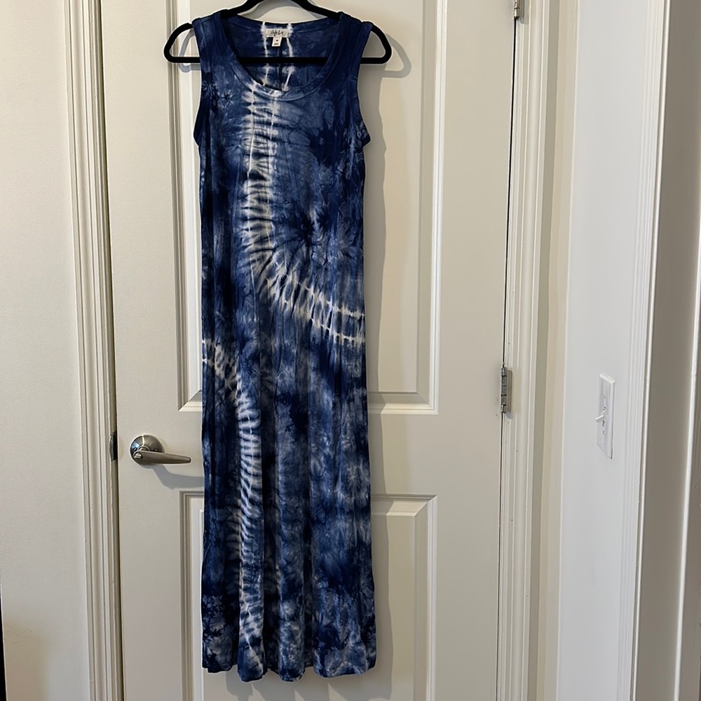 Style & Co Blue Tie-Dye Maxi Dress-Petite S